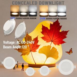 200w투광기 40팩 깜박임 없는 매립형 LED 다운라이트 AC100240V 24W 20W 17W 14W 10W 6W 패널 조명 차가운