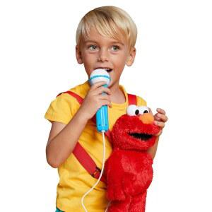 [미국배송] 노래 기계 노래방 플러시 세서미 스트리트 토이(엘모 토이) - 조절 가능한 휴대용 스트랩 녹음 및 재생 기능이 있는 SING-AONG 내장 실제 작동 마이크 스피커