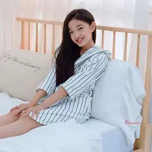 유아용 후드 샤워가운세트 송월 스트라이프 스누피yza484