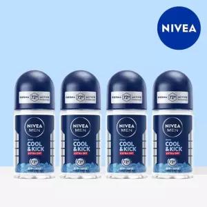 맨 데오드란트 롤온 쿨 앤 킥 50ml 4개