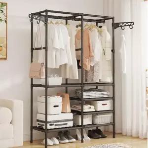 [라일리생활건강] Rly 조립식 스탠드 옷걸이 드레스룸 철제 행거 2단