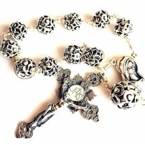 우아한 발리 스털링 실버 비즈 크로스 핸드메이드 와이어 10년 묵주 팔찌 선물