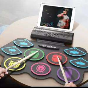 휴대용 접이식 전자드럼 성인 입문 연습용 롤 드럼 패드 블루투스 스피커 내장