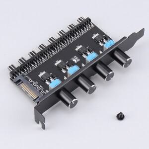 12V IDE/SATA 1 ~ 8 웨이 PC 케이스 냉각 팬 허브 4Pin/3Pin 속도 컨트롤러 실용 레귤레이터 분배기 컴퓨터