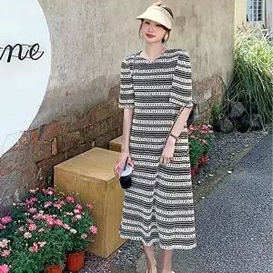 꼬임 단가라 D118 LL 니트 원피스 (KYR-WFH3QBR)