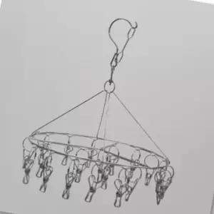 미니 스텐 집게형 원형 건조대 20구 실내 세탁 도구 신혼 필수 아이템 (WFK6LGA)