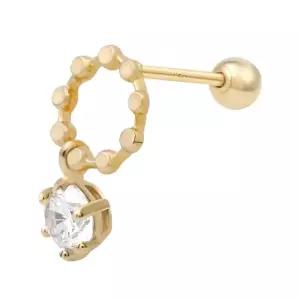 14K GOLD 큐빅 드롭 링 골드 금 피어싱 (WFK5OID)