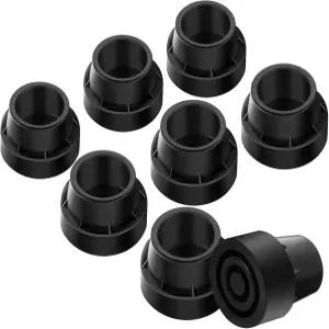 인코니 8피스 교체 미니 트램펄린 다리 캡 검은색 고무 팁이 1인치 ID 의자 부품