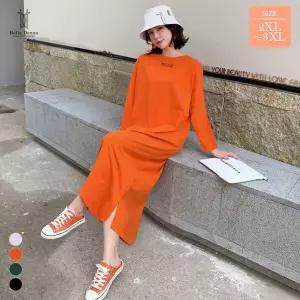 벨라도나 사계절 여성 데일리 루즈핏 긴팔 롱원피스 4컬러 편안한 스판덱스 Bon-2611