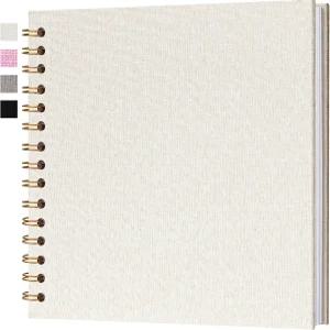 안녕하세요 8x8인치 스크랩북 DIY 사진 앨범 린넨 커버 하드커버 화이트 페이지 20장 작은 스크랩 메모리북