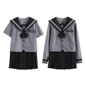 차콜 더블라인 여자 마린 세라복 교복세트 학생복