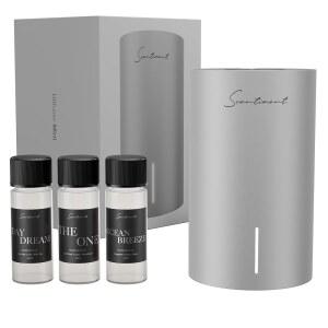 [미국배송] 센티먼트 미니 V2 LE 디퓨저 디스커버리 키트 한정판 - WI-FI 및 터치 컨트롤이 있는 스마트 휴대용 냉기 디퓨저 긴 배터리 수명 럭셔리 3종(20ML) 포함 실버