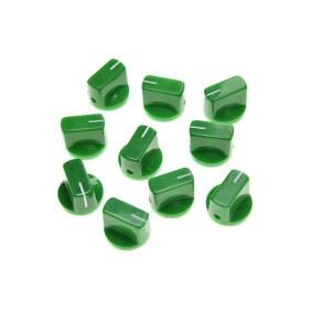 [미국배송] KAISH 10PCS 기타 AMP 효과 페달 노브 나사 그린 설정 포인터 노브