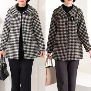 [엄마옷 로즈맘] 청우체크카라울자켓