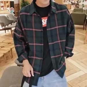 남성 베이직 댄디 스타일 오버핏 체크 패턴 셔츠 DMS-SHA-Q4138767