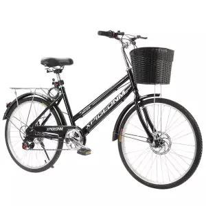 가성비 남성용 통근 여성용 성인용 이중 브레이크 경량 자전거 24/26인치 바구니