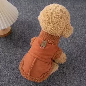 강아지 무스탕 소형견 점퍼 겨울옷 스웨이드 조끼 애견 가죽