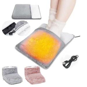 휴대용 USB 전기 발난로 세탁 가능 부드러운 플러시 히터 겨울 온열 매트 가정 침실 사무실 수면용