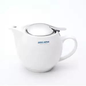 제로재팬 도자기 라운드 티포트 450ml 화이트 차포트 2인용티포트 차주전자 티주전자 도자기주전자 티팟