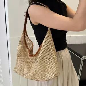 여성 라탄 숄더 백 여름 휴양지 바캉스 가방 브라운
