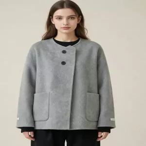 코지 그레이 모직 자켓