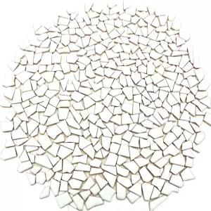 1.1LB 불규칙 세라믹 모자이크 타일 DIY 제작용 조각 돌 공예 취미 예술 홈 월 장식 (흰색)