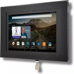 키오스크 POS 스토어 디스플레이(블랙 VESA 월 마운트)용 탭케어 도난방지 금속 케이스 호환 Amazon Fire