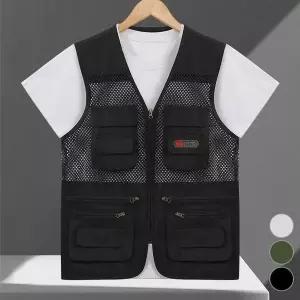 아웃도어 멀티포켓 메쉬 조끼 ELC9037 봄가디건 베스트 루즈핏 니트 베이직 (WFK5WOZ)