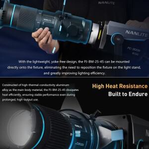 도니식 난전구 보웬스 마운트 프로젝션 어태치먼트 PJ-BM-25-45 25 ° -45 사진 조명 액세서리 이미지 렌즈