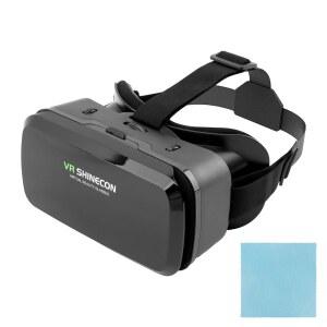 휴대폰용 LVOERTUIG VR 헤드셋 3D 안경 헬멧 TV 영화 비디오 게임용 고글, 4-6인치 모바일 화면 지원, 100 큰 시야각(블랙)