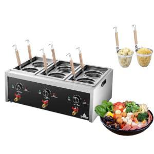 배수 밸브 3 독립 탱크 6 파스타 스트레인저 면 요리기 파스타 메이커 스파게티 라면용 보일러 온도 조절 보일러 110V 미국 플러그 포함 코알랄코 상업용 파스타 쿠커