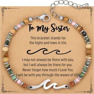 여성 위한 토니와 샌디 친구 선물 독특한 발렌타인데이 자매 웨이브 팔찌 크리스마스 베스티 우정