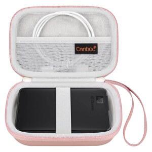 웨스턴 디지털 요소용 캔복 하드 드라이브 휴대용 케이스 WD 마이 패스포트 캔비오 베이직 씨게이트 백업 플러스 슬림 1TB 2TB 3TB 4TB 외장 하드 드라이브 케이스, 메쉬 백이 USB 케이블에 맞고 로즈 골드입니다