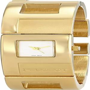 푸조 여성 쿼츠 손목시계(커프 금속 팔찌 포함)