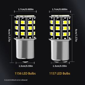 루보식 2개 2835 LED 칩 1156 S25 G18 BAY15d P21/5W 12V/24V 6000K 모터홈 트럭 트레일러 밴 자동차 오토