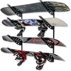당신의 보드 스노보드 랙 벽걸이 4개의 조절 가능한 보관 시스템 스노우보드 튼튼한 차고 벽 정리함 스키
