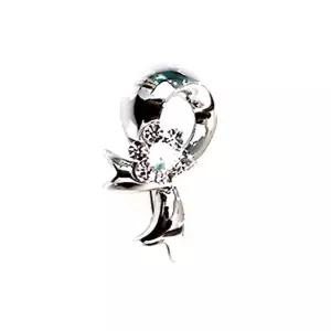 백금도금 Simple 리본 브로치