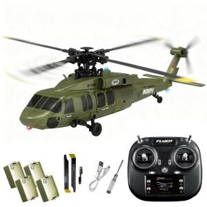 액츄얼리아 00 블랙 호크 RC 헬리콥터 광학 흐름 위치 및 역방향 비행이 가능한 6CH 원격 제어 모델 초급용