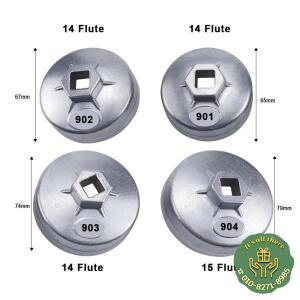 오일 필터 렌치 엔드 캡 소켓 리무버 도구 65mm 67mm 74mm 14-15 플루트 알루미늄 901 902 903 904 For Toy