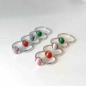 (실버) 원형 캣츠아이 반지 반지 멋내기 화려한 고급스런 심플 모양 데일리 포인트 링 ring