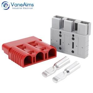 2피스 3 극 50A 75A 배터리 충전 커넥터 고속 연결 전원 플러그 600V 지게차 전기 와이어 케이블