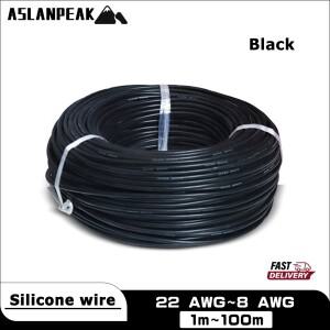 블랙 22-8AWG 1-100m 실리콘 케이블 전기 연장 전원 배터리 자동차 스피커 카 오디오 20awg 8 10
