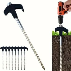 헤비 듀티 스파이럴 나사  육각 소켓 말뚝  접지 앵커  캠핑 텐트 못 펙용