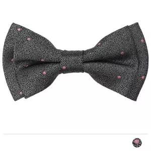 핑크 도트 그레이 보타이 W1E17D3