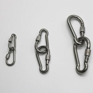 맥세이프 나사 너트가 있는 스프링 후크  스테인레스 스틸 316  스냅 잠금  카빈 카라비너 클립  리깅 하드