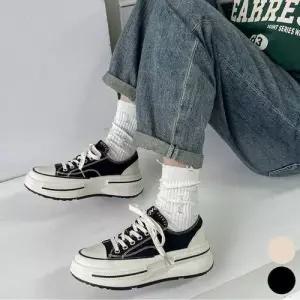 여성 플랫폼 굽높은 키높이 캔버스 운동화 스니커즈 WE67D2D