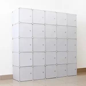 심플리 화이트 선반 옷장(183x183cm) (25칸) 11422