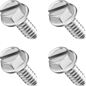 4PCS 번호판 나사 헤비 듀티 키트 실버 볼트 범용 보안 자동차 SUV 트럭용 고정 장치(4PCS 실버)
