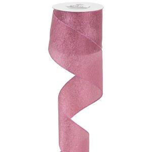 MEEDEE 로즈 골드 메탈릭 리본 6.4cm(2.5인치) 글리터 와이어 트림 9.1m(10야드) 스풀 선물 포장, 크리스마스 트리, 화환, 만들기용
