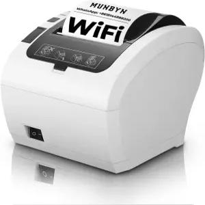 MUNBYN WiFi 열 수신 프린터(USB /LAN /RS232 포트 포함) 80mm POS 프린터는 정사각형 윈도우 맥 크롬북